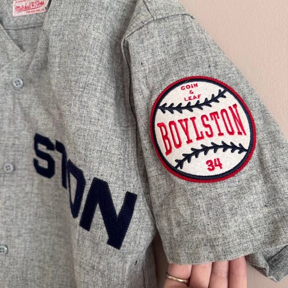 Mitchell & Ness BOYLSTON Trading Co. Wool Basball Jersey Coin & Leaf #34 40 Med - Picture 7 of 8